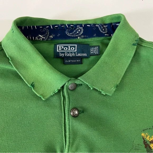 Polo by Ralph Lauren Vintage Green Indian Head Adirondack Custom Fit Polo XXL - Picture 3 of 13